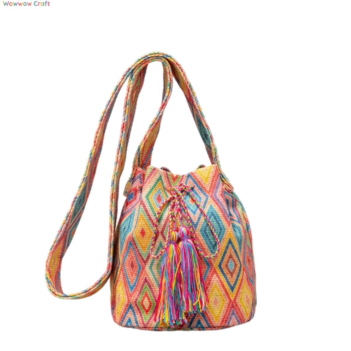 Shoulder Bags,Totes,Crossbodies,Bohemian Bucket Shape Crossbody Bag - Nylon Shoulder Bag